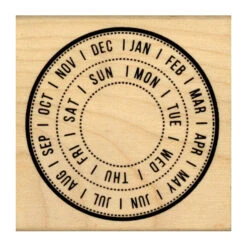 Circular Calendar Rubber Stamp