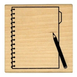 Memo & Pen Rubber Stamp