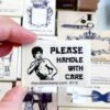 Please Handle With Care Rubber Stamp -Little Craft Place 115BruceLeeStamp