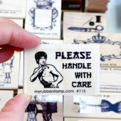 Please Handle With Care Rubber Stamp