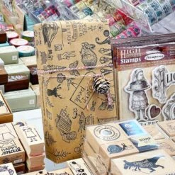 Santa Office North Pole Rubber Stamp -Little Craft Place 129Don tPeekStampWrappingPaper