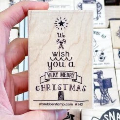 We Wish You A Very Merry Christmas And Happy New Year Rubber Stamp