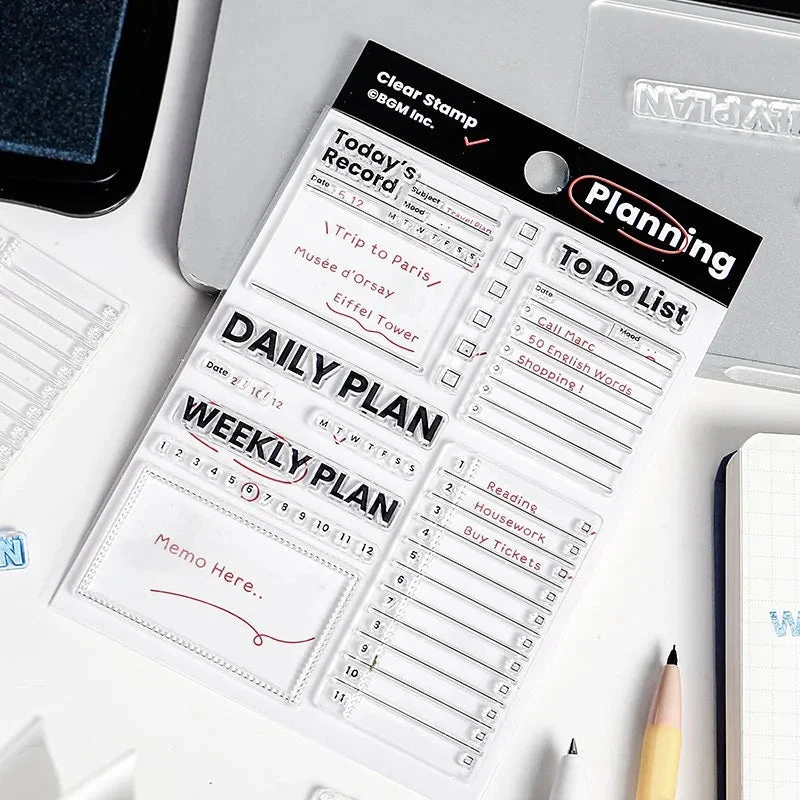 BGM Clear Stamp Set - Recording and Efficiency BGM Clear Stamp Set - Recording And Efficiency -Little Craft Place 180377684 o3