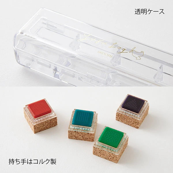 Midori Yuru Log Pre-inked Stamp - Geometric Pattern Midori Yuru Log Pre-inked Stamp - Geometric Pattern -Little Craft Place 35613 5