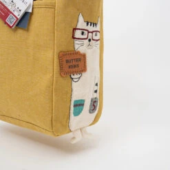 Kusuguru Japan Embroidered Cat Fabric Small Tote Bag - Yellow 6 Kusuguru Japan Embroidered Cat Fabric Small Tote Bag - Yellow -Little Craft Place 5fe7bdfd938c5f288be7ec09f8aa1ebcae6d5247dca862256f3ba972eb7fbaf8