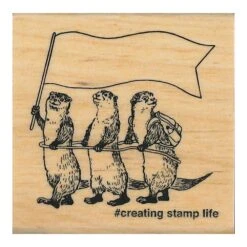 Asian Small-clawed Otter Rubber Stamp