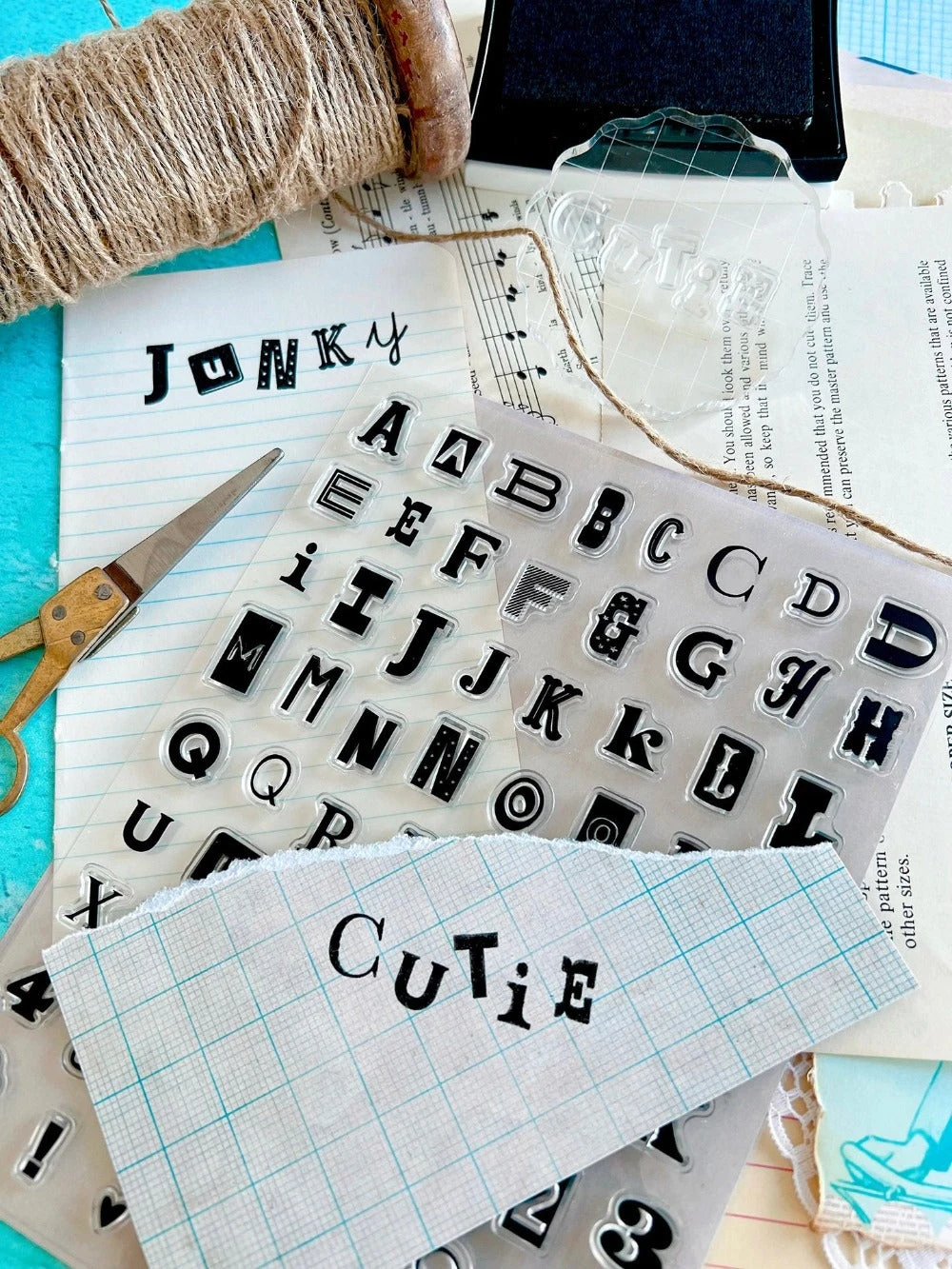 Junky Me Alphabet 6X8 Clear Stamp Set Junky Me Alphabet 6X8 Clear Stamp Set -Little Craft Place 6x8StampSet JunkyMe2