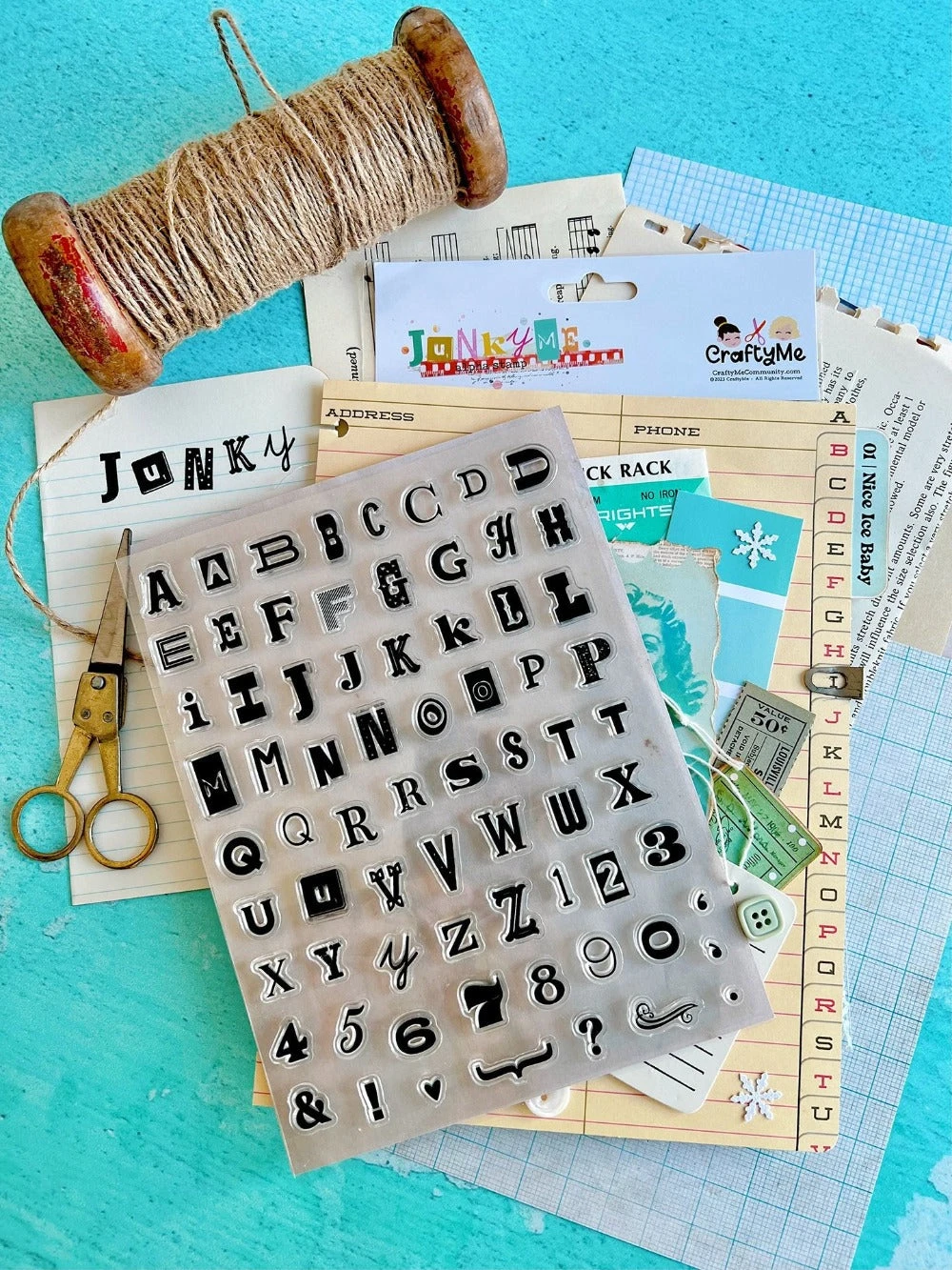 Junky Me Alphabet 6X8 Clear Stamp Set Junky Me Alphabet 6X8 Clear Stamp Set -Little Craft Place 6x8StampSet JunkyMe3