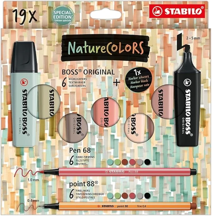19-Piece STABILO BOSS ORIGINAL NatureCOLORS Creative Set 19-Piece STABILO BOSS ORIGINAL NatureCOLORS Creative Set -Little Craft Place 71Yg8LUuOTL. AC SX679