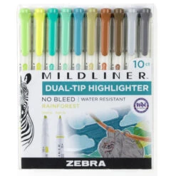 Zebra Mildliner Dual-Tip Highlighter 10-Pack - Rainforest