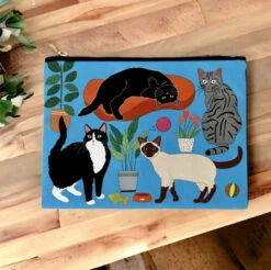 At Home With Kitty Cats Amenity / Cosmetic Bag -Little Craft Place AtHomewithKittyCatsAmenityCosmeticBag3