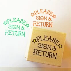 Please Sign And Return Stars Rubber Stamp