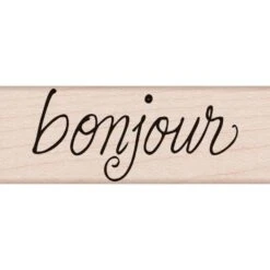 Bonjour Message Rubber Stamp
