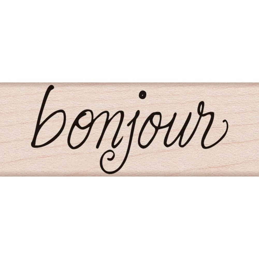 Bonjour Message Rubber Stamp Bonjour Message Rubber Stamp -Little Craft Place C6018