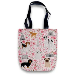 Cheeky Tote Bag National Cherry Blossom Puppy Dogs
