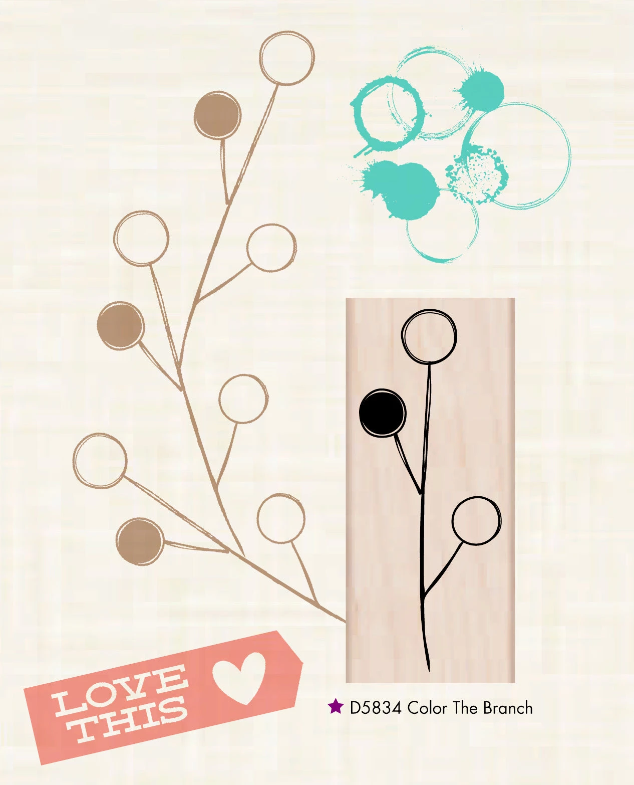 Color The Branch Rubber Stamp Color The Branch Rubber Stamp -Little Craft Place D5834C