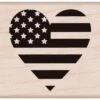 Heart Flag Rubber Stamp -Little Craft Place D6007HeartFlagRubberStamp