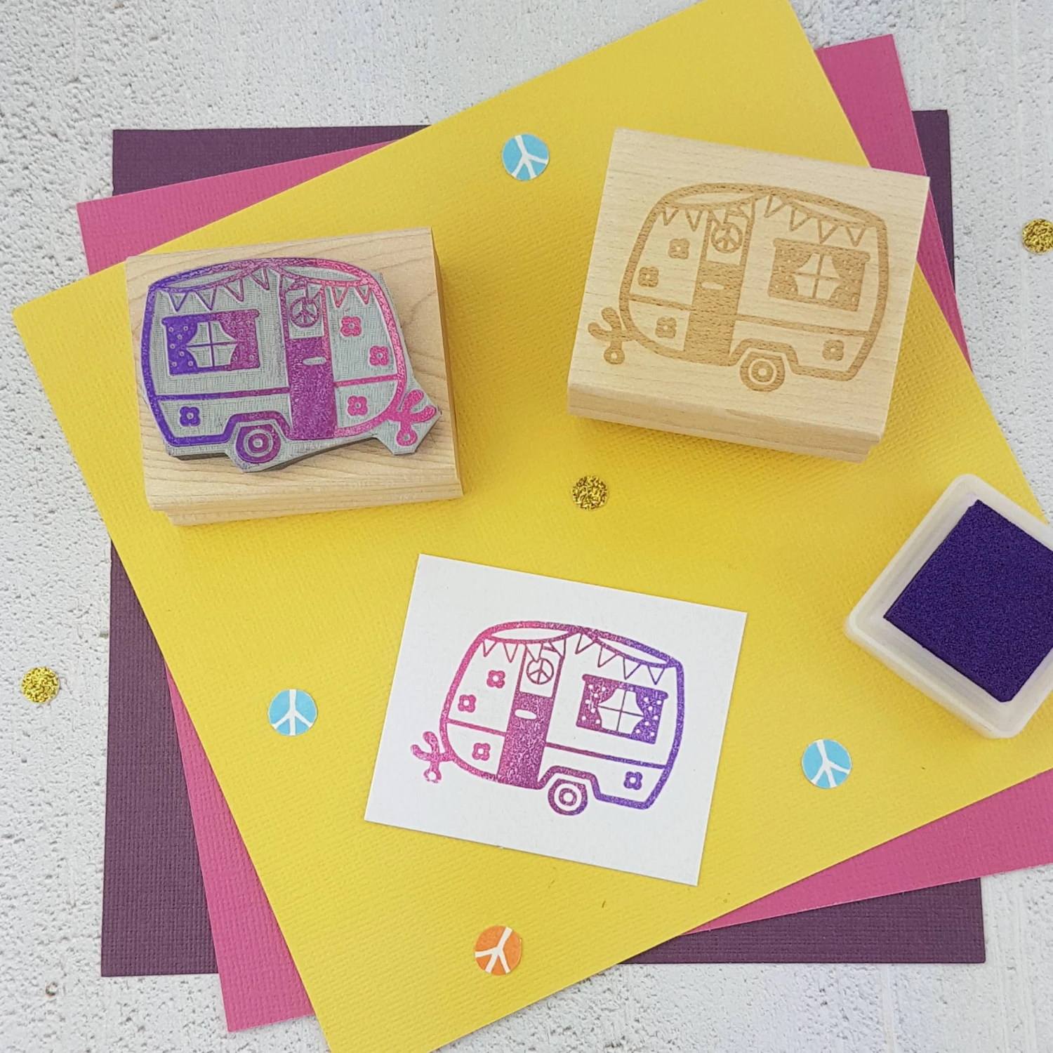 Festival Caravan Trailer Rubber Stamp Festival Caravan Trailer Rubber Stamp -Little Craft Place FestivalCaravanTrailerRubberStamp