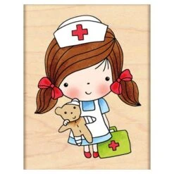 Nurse First Aid Mimi Rubber Stamp