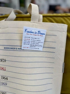 Freedom To Dream Historical Dates Library Card Tote Bag -Little Craft Place FreedomToDreamHistoricalDatesLibraryCardToteBag3