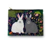 Grey And White Bunny Rabbits Amenity / Cosmetic Bag 2 Grey And White Bunny Rabbits Amenity / Cosmetic Bag -Little Craft Place GreyandWhiteBunnyRabbitsAmenityCosmeticBag
