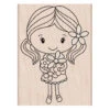 Girl Holding Flowers Stamp -Little Craft Place H5330