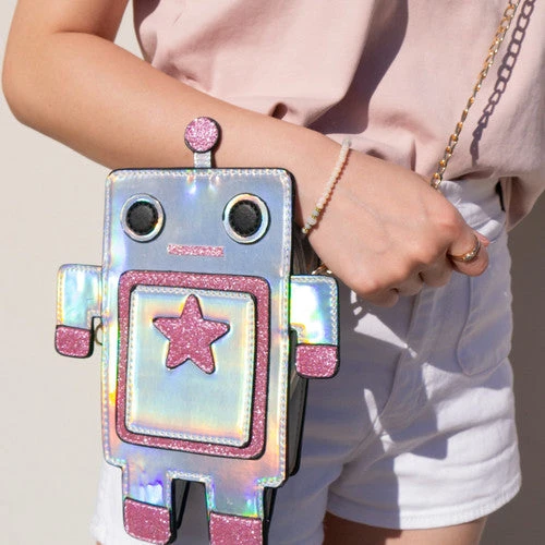 Holographic Robot Handbag Holographic Robot Handbag -Little Craft Place HolographicRobotHandbag2