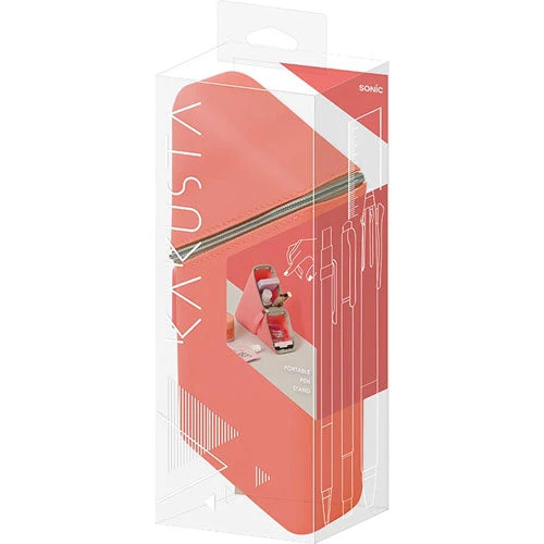 Kakusta Portable Pen Stand Coral Pink Sonic Kakusta Portable Pen Stand Coral Pink -Little Craft Place KakustaPortablePenStandCoralPink
