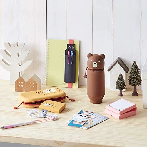 Lihit Lab PuniLabo Stand Up Pen Case - Large Lihit Lab PuniLabo Stand Up Pen Case - Large -Little Craft Place LIHITLABPuniLaboStandUpPenCaseBear1 1