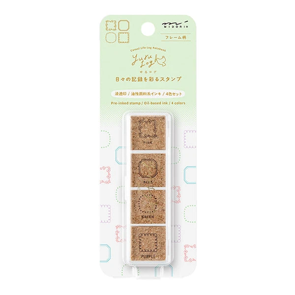 Midori Yuru Log Pre-inked Stamp - Frame Pattern Midori Yuru Log Pre-inked Stamp - Frame Pattern -Little Craft Place Midori Yuru Log Pre inked Stamp Frame Pattern