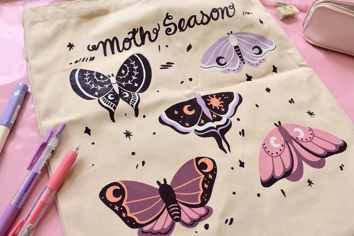 Moth Season Tote Bag Moth Season Tote Bag -Little Craft Place MothSeasonToteBag2
