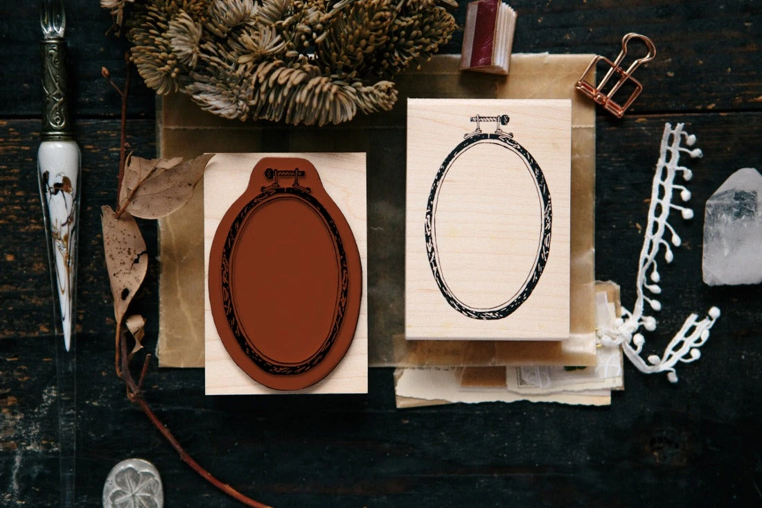 OURS Studio Ellipse Embroidery Hoop Rubber Stamp OURS Studio Ellipse Embroidery Hoop Rubber Stamp -Little Craft Place OURS Studio Ellipse Embroidery Hoop Rubber Stamp 3
