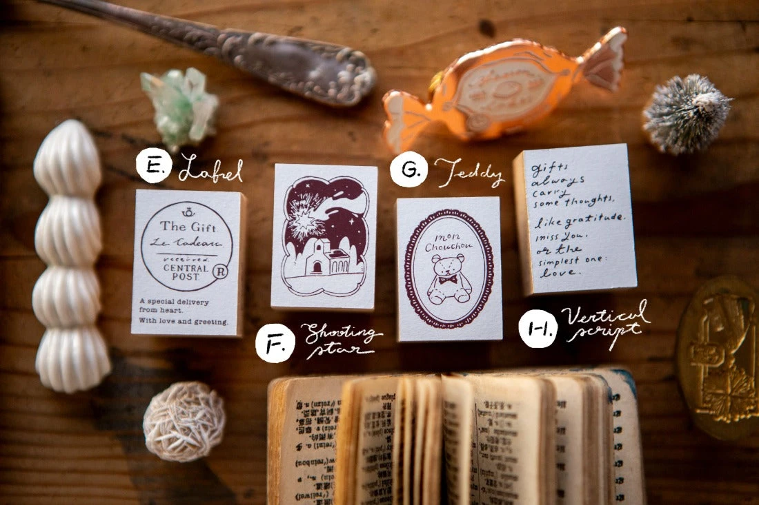 OURS Studio "The Gift" Rubber Stamp Series OURS Studio "The Gift" Rubber Stamp Series -Little Craft Place OURS Studio The Gift Rubber Stamp Series E H