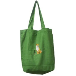 Shiba Inu Green Tote Bag -Little Craft Place ShibaInuGreenToteBag3