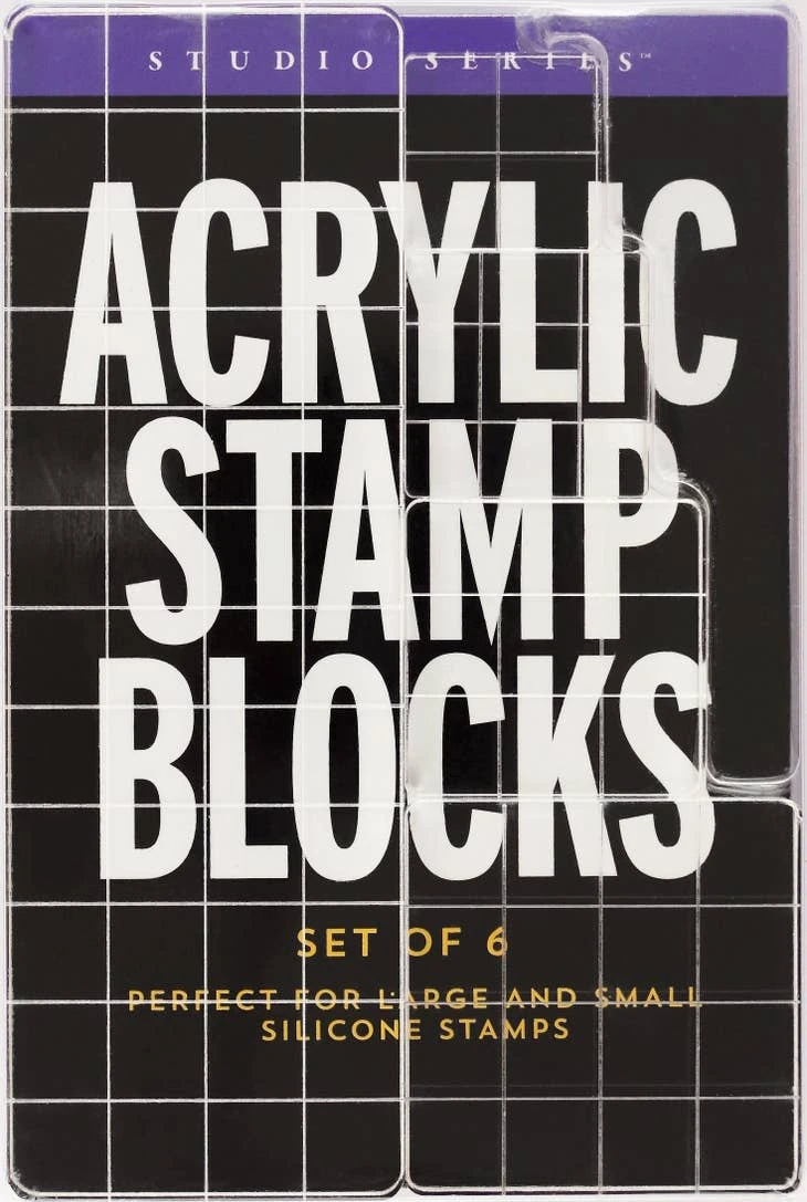 Studio Series Acrylic Block Stamp Set (6 Clear Blocks) Studio Series Acrylic Block Stamp Set (6 Clear Blocks) -Little Craft Place StudioSeriesAcrylicBlockStampSet 6ClearBlocks 5