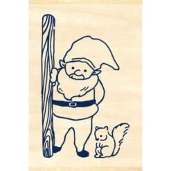 Beverly Companion Rubber Stamp - Gnome & Squirrel