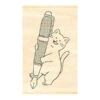 Beverly Ink Companion Stamp - Cat And Fountain Pen -Little Craft Place TSW121CatwithFountainPenRubberStamp