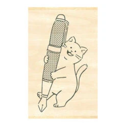 Beverly Ink Companion Stamp - Cat And Fountain Pen