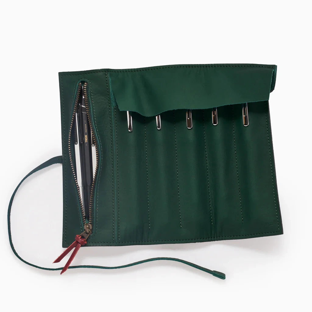 TWSBI Leather Roll Case Forest Green TWSBI Leather Roll Case Forest Green -Little Craft Place TWSBI Leather Roll Case Forest Green1