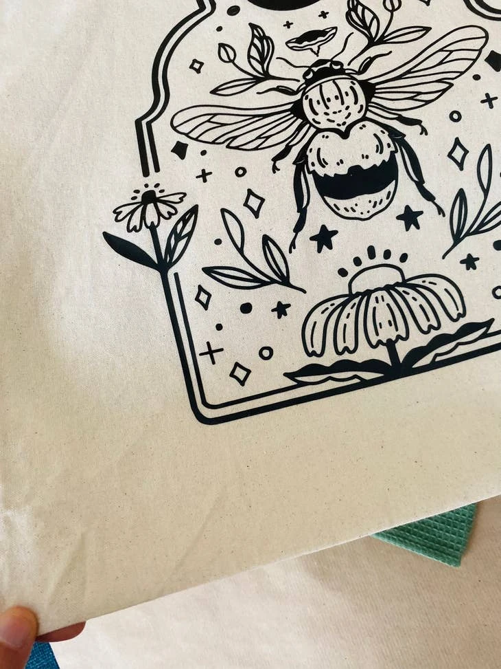 Beehive Motive Tote Bag - 100 % Cotton Beehive Motive Tote Bag - 100 % Cotton -Little Craft Place ToteBag100 Cotton BeehiveMotive Shoulderbag5