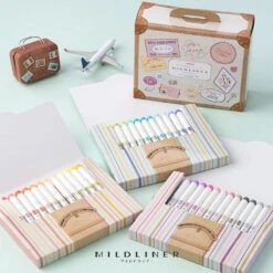 Zebra Mildliner Highlighter - Set Of 35 Colors Travel Trunk Suitcase