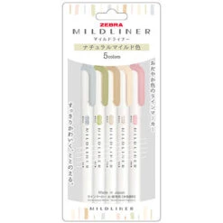 Zebra Mildliner Dual Ended Natural Mild 5-color Set