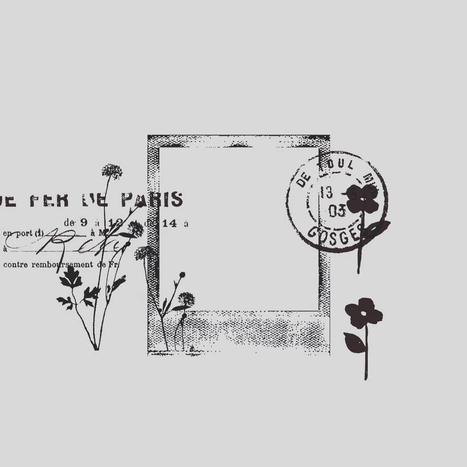 Yohaku Rubber Stamp - Polaroid Yohaku Rubber Stamp - Polaroid -Little Craft Place YohakuStamp S049 1