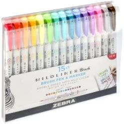 Zebra Mildliner Double Ended Brush Pen & Marker 15/Pkg 6 Zebra Mildliner Double Ended Brush Pen & Marker 15/Pkg -Little Craft Place ZebraMildlinerDoubleEndedBrushPen Marker15Pkg2