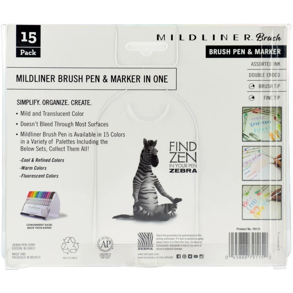 Zebra Mildliner Double Ended Brush Pen & Marker 15/Pkg Zebra Mildliner Double Ended Brush Pen & Marker 15/Pkg -Little Craft Place ZebraMildlinerDoubleEndedBrushPen Marker15Pkg4