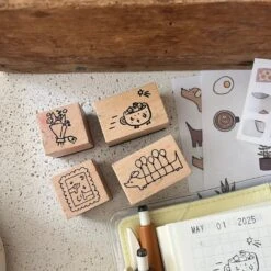 Bunny Bouquet Wooden Stamp