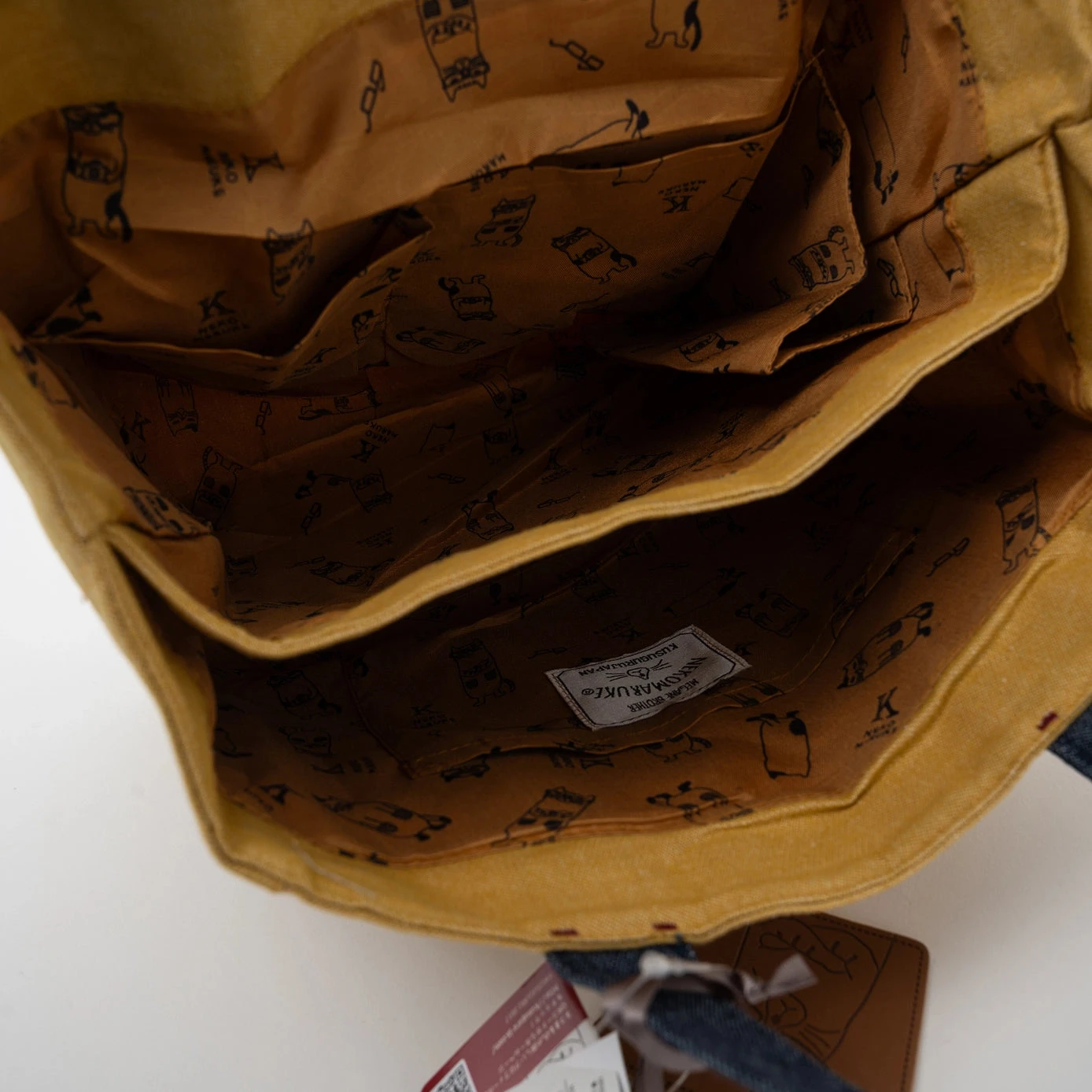 Kusuguru Japan Embroidered Cat Fabric Small Tote Bag - Yellow Kusuguru Japan Embroidered Cat Fabric Small Tote Bag - Yellow -Little Craft Place d915562cb4230a77adcf6f6f3e22bc9c92552368c897866685622978927bb76c