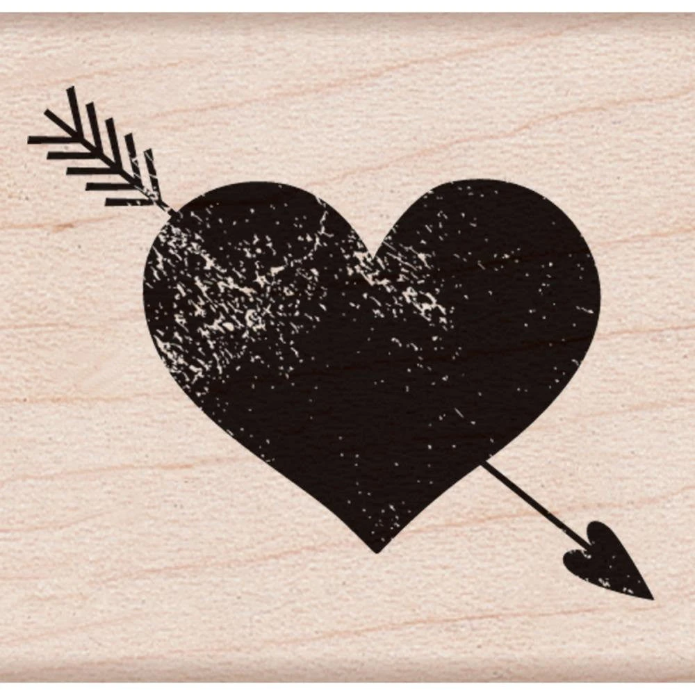 Heart with Arrow Rubber Stamp Heart With Arrow Rubber Stamp -Little Craft Place