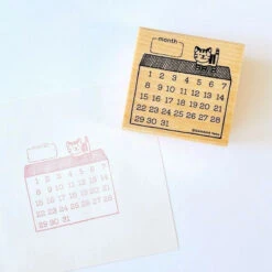 Calendar Tiger Cat Rubber Stamp -Little Craft Place imgrc0116461216