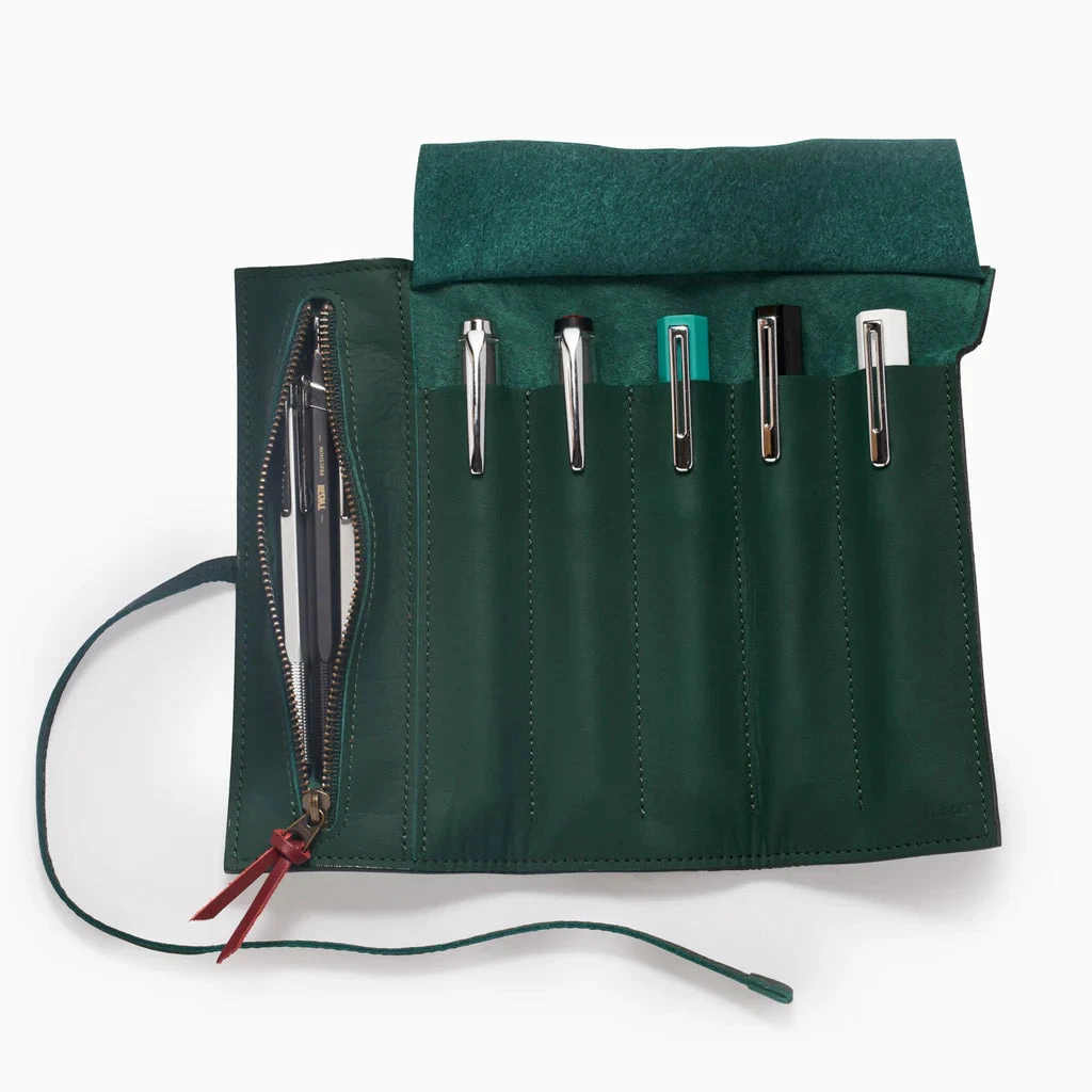 TWSBI Leather Roll Case Forest Green TWSBI Leather Roll Case Forest Green -Little Craft Place leather case green03 1024x1024 17a7a0a6 f07d 4325 9e0c 0efadd119d3d